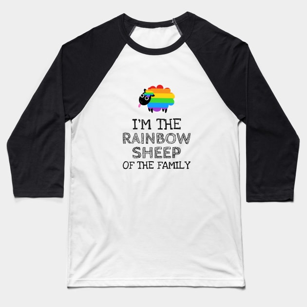 Rainbow Sheep Baseball T-Shirt by Celebrate your pride